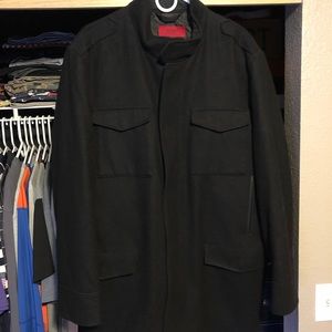 NEW Mens ALFANI (Slim Fit; Size XL) Black Pea Coat